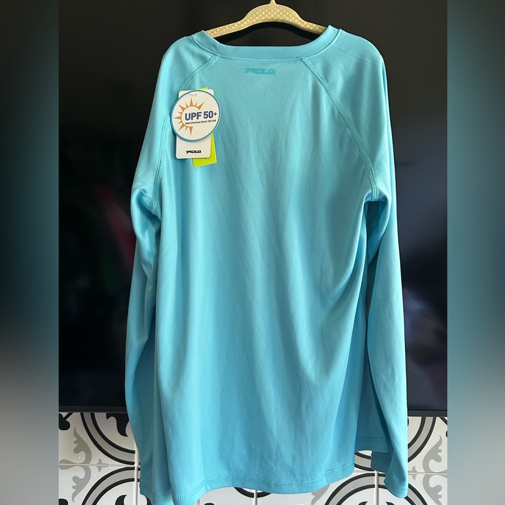 TSLA Bright Blue Athletic Performance Swimming Beach TShirt Sz 10 NWT